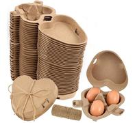 36Pcs Paper Egg Cartons for Chicken Eggs, 3 Count Heart Shape Egg Storage Containers Holder for Family Farm Market Fridge Storing Chicken Duck Eggs(Brown)