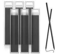 36Pcs Pencil Refills for Carpenter Pencils, 2.8mm Solid Deep Hole Pencil Lead Refills for Tracer/Pica Pencils, Refill for Marking and Drawing (Black)