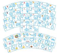 36Pcs Play Clay Dough Mats Alphabet Number Shape Activity PVC Cards Set