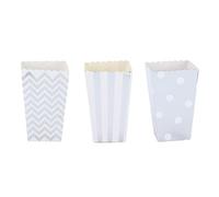 36PCS Popcorn Boxes Paper Large Capacity Top Opening Lightweight Portable Popcorn Cups (Silver)