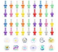 36Pcs Projection Finger Light, Plastic Bright Finger Flashlight with Soft Elastic Rubber Band Stretches Easily, Cute Patterns Multi Colors, Small Portable for Glow Parties Decoration Concert