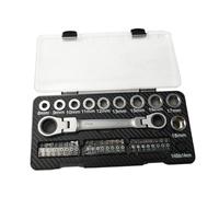 36Pcs Ratcheting Combination Wrench Kit Multifunctional Double | 24pcs bit sockets 10pcs metric sockets 8-18mm 72 teeth 5-degree rotation double flexible head sturdy plastic case