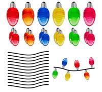 36pcs Reflective Car Magnet Decorations, 24 Light Bulb Car Magnets with 12 Line-Shaped Magnets Fridge Magnets Christmas Magnetic Car Christmas Lights for Metal Mailbox Garage