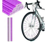 36Pcs Reflective Spoke Covers for Bicycle, 360° Visibility 2.9Inch Bike Spoke Reflectors for Night Riding, Bike Wheel Reflector Tube Reflective Spokes Skins Wheel Decoration Reflectors （Purple）