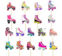36Pcs Roller Skate Party Decorations Cupcake Toppers, Colorful Roller Skate Party Decorations Skate Themed Party Birthday Decors, Roller Skate Party Favors for Home Children Birthday Party Supplies