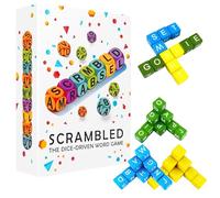 36Pcs Scrambled Dice Word Game for Adults Quick Think Letter Words Games for The Whole Family Fun Spelling Crossword Educational Scrabble Board Game UK for 1-3 Players Brain Exercise Party Game