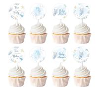 36Pcs Sea You Soon Baby Cupcake Toppers Under The Sea Cupcake Picks Blue Seahorse Starfish Ocean Animals Cake Decorations for Ocean Theme Baby Shower Supplies