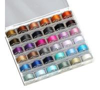 36Pcs Sewing Machine Bobbin Threads with Storage Case, Assorted Colors, Compatible with Most Sewing Machines, Perfect for Hand Stitching, Beading Strings