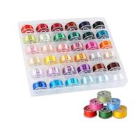 36Pcs Sewing Machine Bobbin Threads with Storage Case, Prewound Bobbins Sewing Thread Kit Sewin-g Machine Bobbin Threads Compatible with Most Embroidery Thread(Color:36)