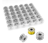 36PCS Sewing Machine Bobbins, Metal Bobbins for Sewing Machine, Universal Bobbins with Case for Toyota Janome Brother Kenmore Singer Handheld Sewing Machines