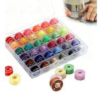 36Pcs Sewing Machine Bobbins Threads, Universal Sewing Thread Kit with Bobbin Case Box, Sewing Machine Accessories Compatible with Brother/Babylock/Janome Sewing Machine(Assorted Colors)