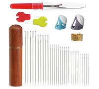 36Pcs Sewing Needles Set, 6 Sizes Nneedles for Sewing, Sharp Point Stitching Needles, Embroidery Needles with Needle Threader, Seam Rippers, Thimble (Hand Sewing)