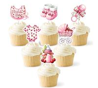 36Pcs She's the Cherry On Top Cupcake Toppers Cherry On Top Baby Shower Decorations Supplies for Boys Girls