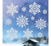 36pcs Snowflake Cut-Outs, 3 Styles Glitter Snowflake Cutouts Winter Snowflake Paper Decorations Bulletin Board Stickers Winter Theme Cutouts for Christmas Party Favor Classroom