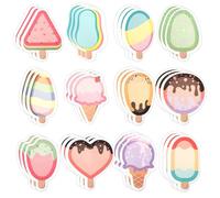 36Pcs Sticky Notes Pads,Teacher Sticky Notes Pads, Teacher Notepad Back to School Memo Pad Cute Cartoon Shape for Teen School Staff(ice Cream)