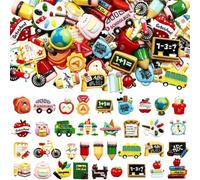 36Pcs Teacher's Day Resin Charm Back to School Flatback Charms Cute Pencil Apple Stationery Cabochon Embellishments for DIY Jewelry Teacher Appreciation Gifts School Party Supplies Cellphone Case