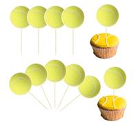 36Pcs Tennis Cupcake Toppers Sport Ball Cupcake Picks Tennis Sports Theme Baby Shower Kids Birthday Party Cake Decorations Supplies