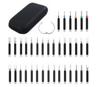 36Pcs Terminal Removal Tool Kit,Universal Pin Removal Tool Set with Protective Bag,Key Extractor Tool,Multi Plug Pin Removal Tool for Electrical Car Connector Repair