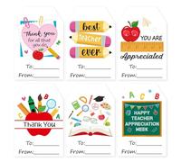36Pcs Thank You Teacher Stickers, Teacher Appreciation Gifts Labels, Self-Adhesive Name Tags for Teachers Day End of the Year Retirement Envelope Seals Gifts Cards Wrap Decorations (Classic)