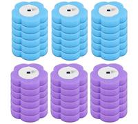 36PCS Toilet Brush Replacement Head Only Dis-posable Toilet Brush Refills Scented 360° Deep Cleaning Toilets Sponge Cleaner Refills Kit 3 Layer Brushs Refill Pads Toilets Wand Refill(Blue, Purple)