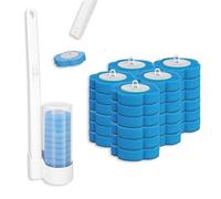 36Pcs Toilet Brush Replacement Head with Handle, Disposable Toilet Brush and Holder Set, Wall-mounted Holder Cleaner Set for Home Bathroom Kitchen(COLOR:Blue)