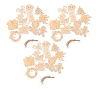 36pcs Unfinished Wooden Christmas Hanging Ornaments