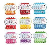 36PCS Valentines Day Card, Cute Bubble Gum Machine with Clear Domes DIY Treat Holder for Kids School Classroom Exchange Party Favors, Random Color