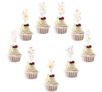 36pcs Wildflower Cupcake Toppers | Floral Cake Decorations for Birthdays & Baby Showers | Reusable Paper Flower Picks | Party Supplies Decor