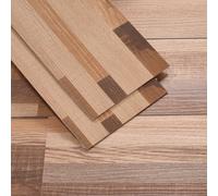 36pcs Wood Grain Patchwork Self Adhesive Flooring, Warm Tan Block Patterned