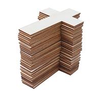 36Pcs Wooden Cross Ornaments Wood Chip Hand-Made Graffiti Decorative Painting DIY Crafts Kits for Family Dining Table Wedding Party