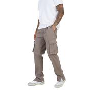 (36R, Taupe) Brave Soul Mens Relaxed Fit Cargo Trousers