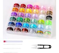 36Rolls Satin Nylon Trim Cord, 0.4 mm x 9 m, Colourful Nylon Yarn with Box for Bracelets, Necklaces, Jewellery Making, DIY Crafts (36 Colours)