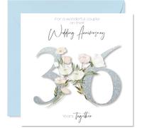 36th Anniversary Card for Women Men - Fancy Floral Flowers - Happy 36 Year Anniversary Card for Friends Family Mum Dad, 145mm Wedding Anniversaries Greeting Cards