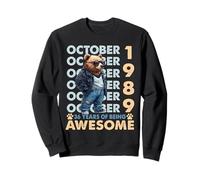36th Birthday Bear Legends October 1989 36 Years Old Mens Sweatshirt