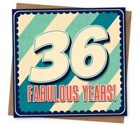 36th Birthday Card for Her - Fabulous Years Retro Stripes