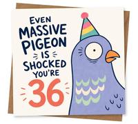 36th Birthday Card for Her or Him, Funny Party Design
