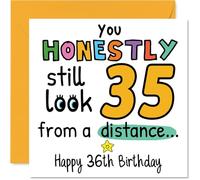 36th Birthday Cards for Women and Men, From a Distance