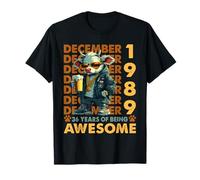 36th Birthday Cow Legends December 1989 36 Years Old Mens T-Shirt