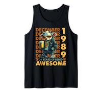 36th Birthday Cow Legends December 1989 36 Years Old Mens Tank Top