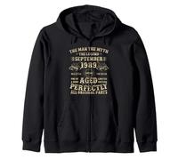 36th Birthday Gifts For Men September 1989 36 Year Old Bday Zip Hoodie