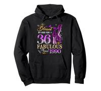 36th Birthday Queen Blessed by God 36 Fabulous Since 1990 Pullover Hoodie