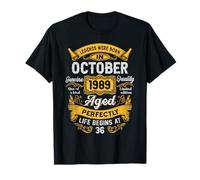 36th Birthday The Real Legends October 1989 36 Years Old Men T-Shirt