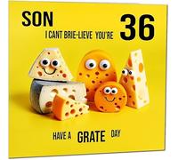 36th Son Birthday Card for Son - Cheese Pun Funny Son's Birthday Card for 36 Year old thirty six, thirty sixth