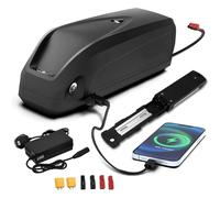 36V 10Ah Removable Ebike Battery Pack - Lithium Ion with 4 Port Mount, 2A Charger, Safe Lock and LED Indicator - High Capacity Electric Bike Power Supply for 150W to 1000W Motors