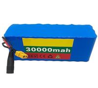 36V 30Ah Waterproof Ebike Battery Pack - Removable Replacement for 200W-800W Motor with Charger, High Power 10S3P Electric Bike Battery