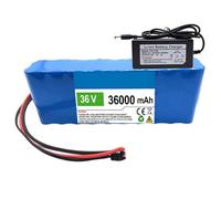 36V 36Ah 10S2P Waterproof E-Bike Battery Pack with BMS Protection and Charger Rechargeable Lithium-ion Battery Rechargeable Lithium-ion Battery for 50W-500W Motor 36V 36Ah,XT30+DC