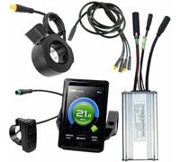 36V 48V 750W KT 22A Electric Bicycle 9 PIN Brushless Motor Controller Square Wave, Waterproof TF02S Controller Display Panel Thumb Throttle 1 T 4 Cable Kit Modification Kit for E-Bike Electric Bike