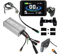 36V 48V 750W KT 25A Electric Bicycle 9 PIN Brushless Motor Controller Sine Wave, Waterproof LCD8HUP Controller Display Panel TT009 Thumb Throttle 1T4 Cable Kit Modification for E-Bike Electric Bike