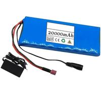 36V Ebike Battery 36V 20Ah Lithium-Ion Battery Waterproof PVC Battery Built-In BMS with Charger for 200W 350W 500W 750W 800W 1000W Motor T