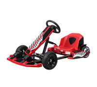 36V Electric Go Kart,Drift Kart with 350W Motors,Safety Belt,16mph Length Adjustment Drifting Ride-On Racing Go Kart for Kids Ages 6-12, LED Lights, Drift/Sport Mode Red